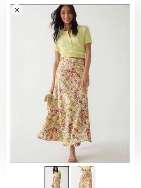 New JCrew Maxi Skirt in Yellow Multicolor S